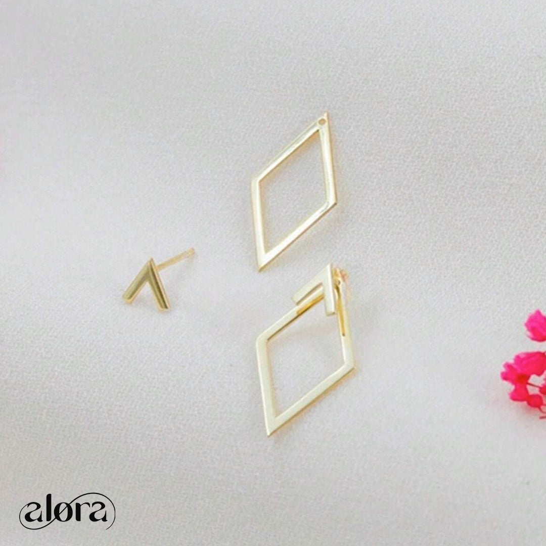 Geometric Diamond Shaped Arrow Dangle Earrings