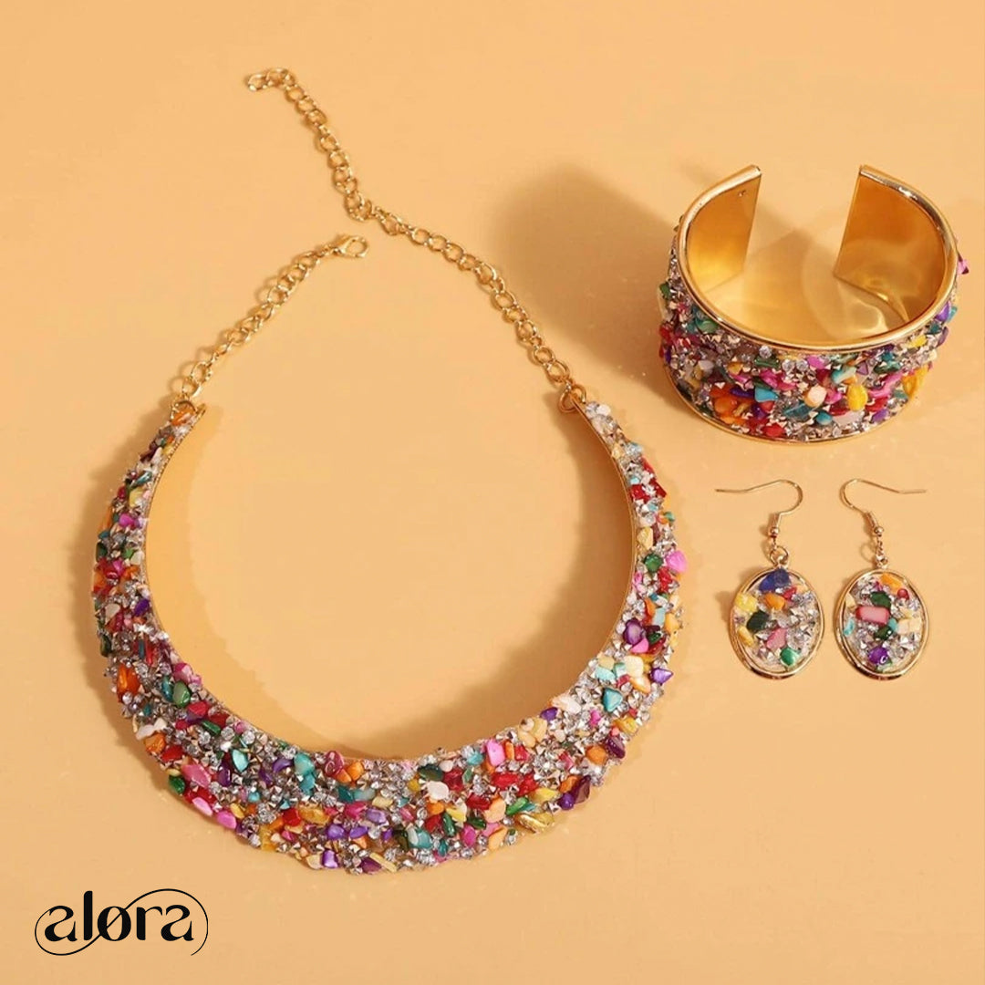 Colorful Stone Metal Set