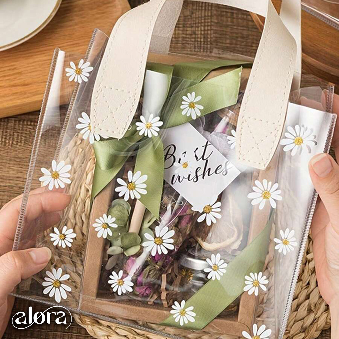 Mini Daisy Print PVC Tote Bag