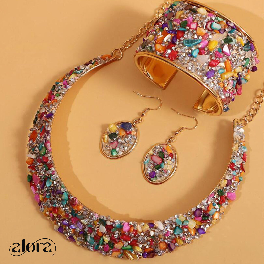 Colorful Stone Metal Set