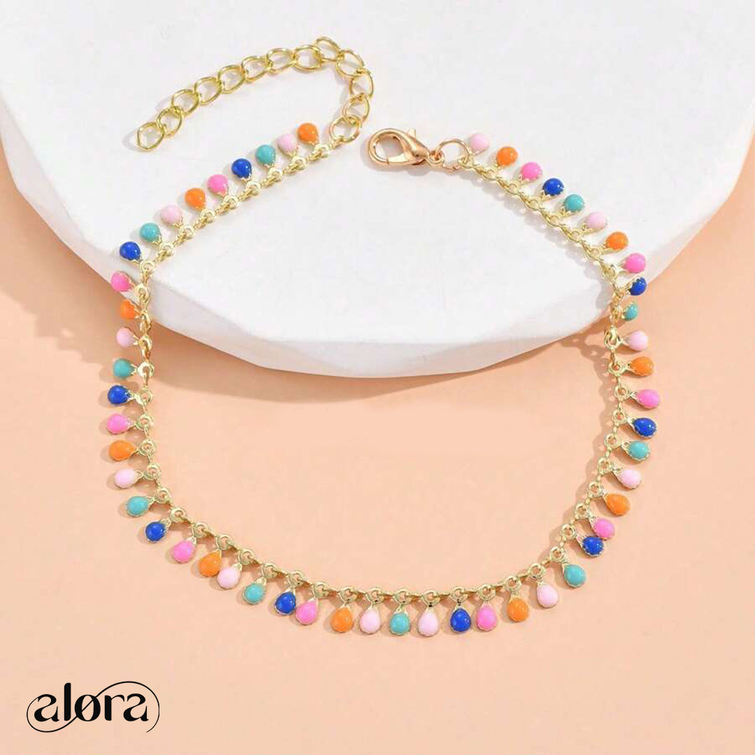 Oil Drop Pendant Anklet