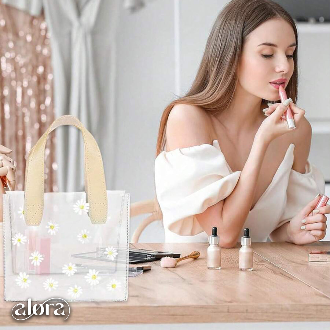 Mini Daisy Print PVC Tote Bag