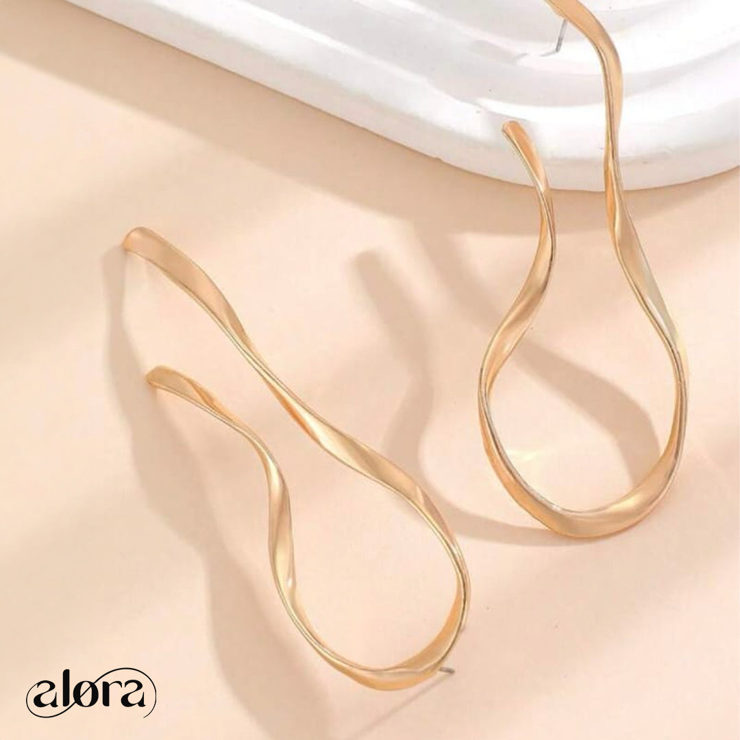 Asymmetrical Twisted Dangle Earrings