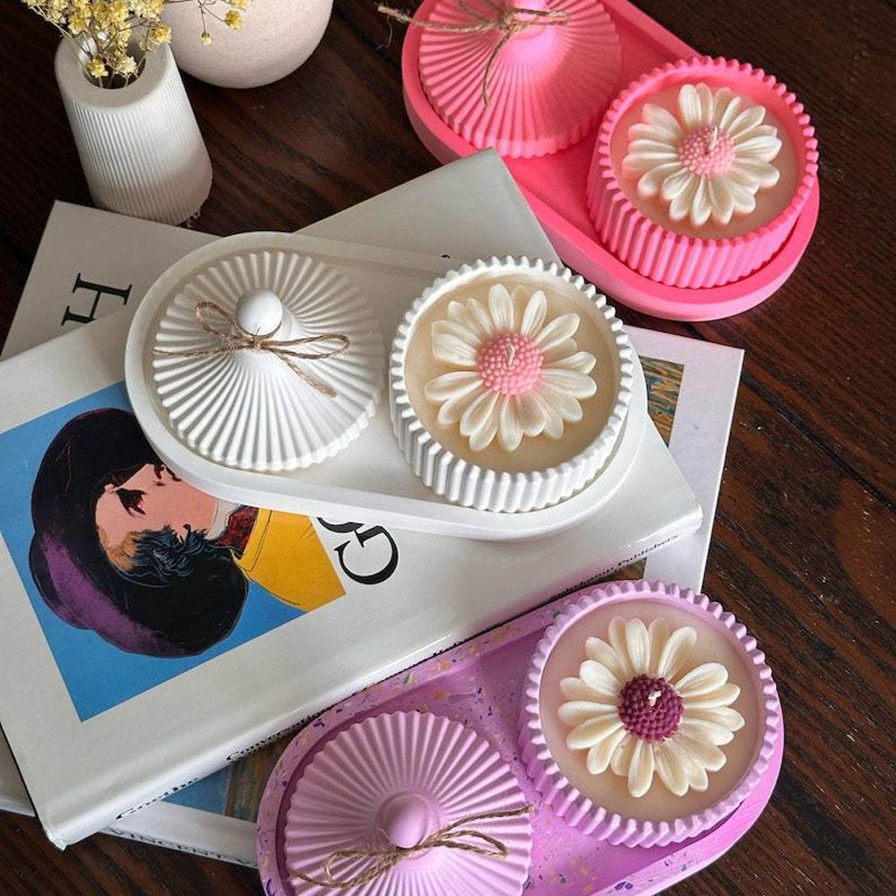 Tray With Flower Candle