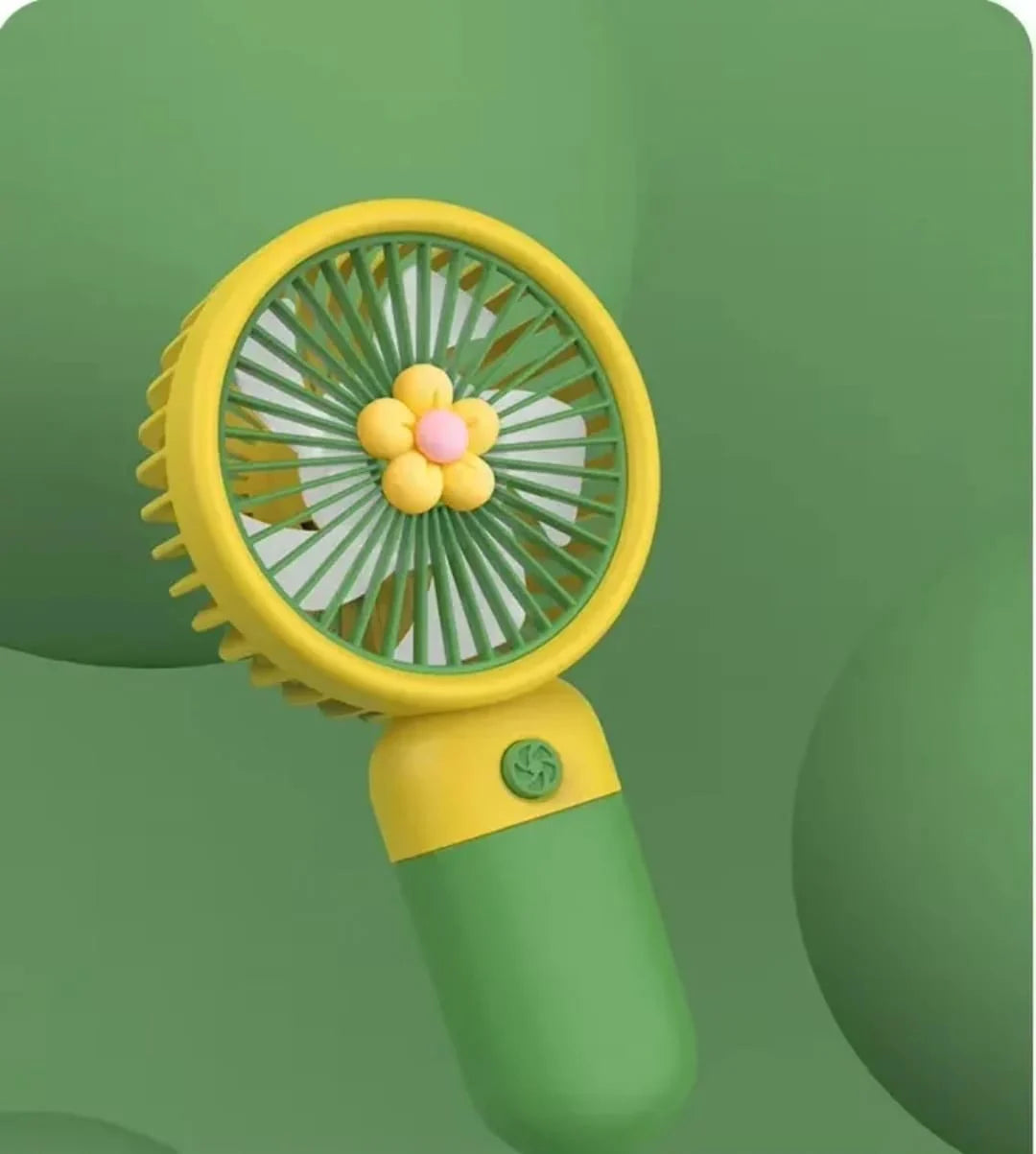 Mini Rechargeable Fan - Green & Yellow