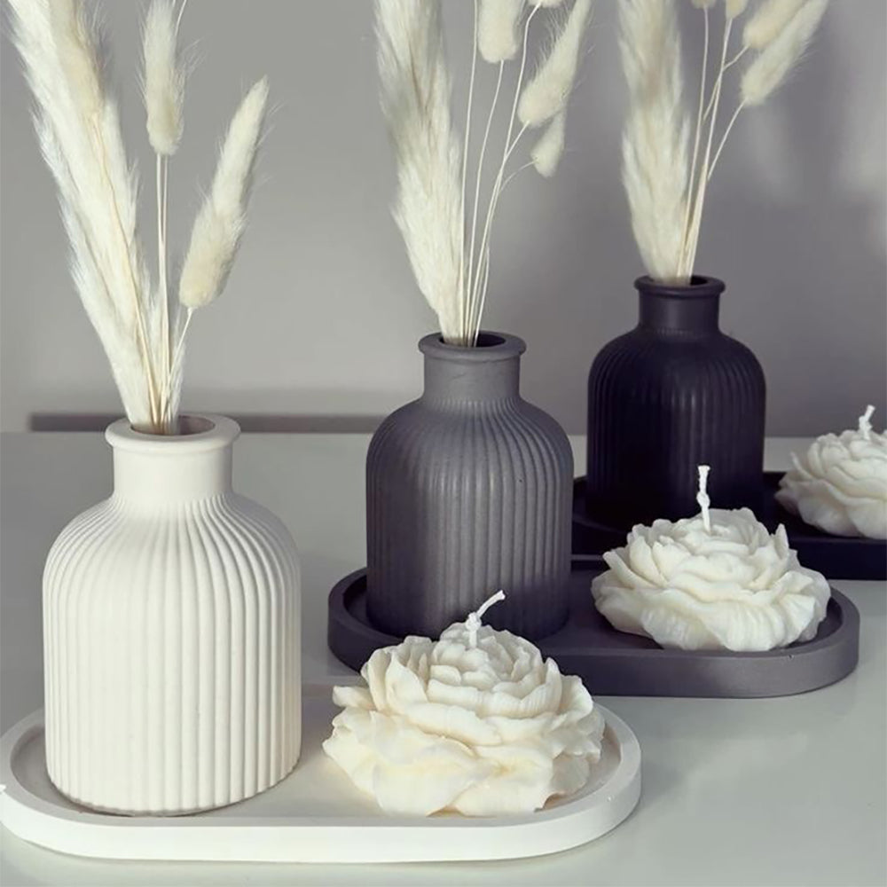 Vase With Flower Candle Set