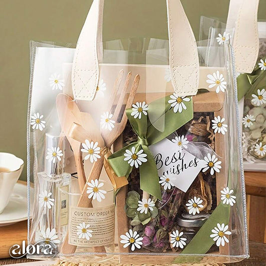 Mini Daisy Print PVC Tote Bag