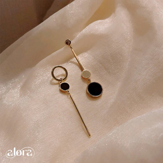 Asymmetrical Round Drop Earrings