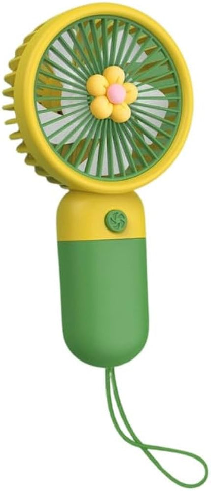 Mini Rechargeable Fan - Green & Yellow