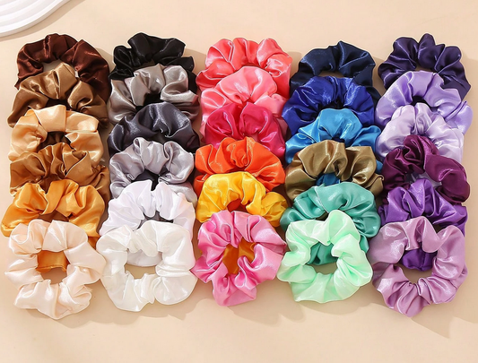 Satin Silk-Like Spiral Hair Scrunchies